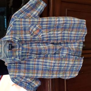 3 / $10 Chaps short sleeve button up youth large blue orange